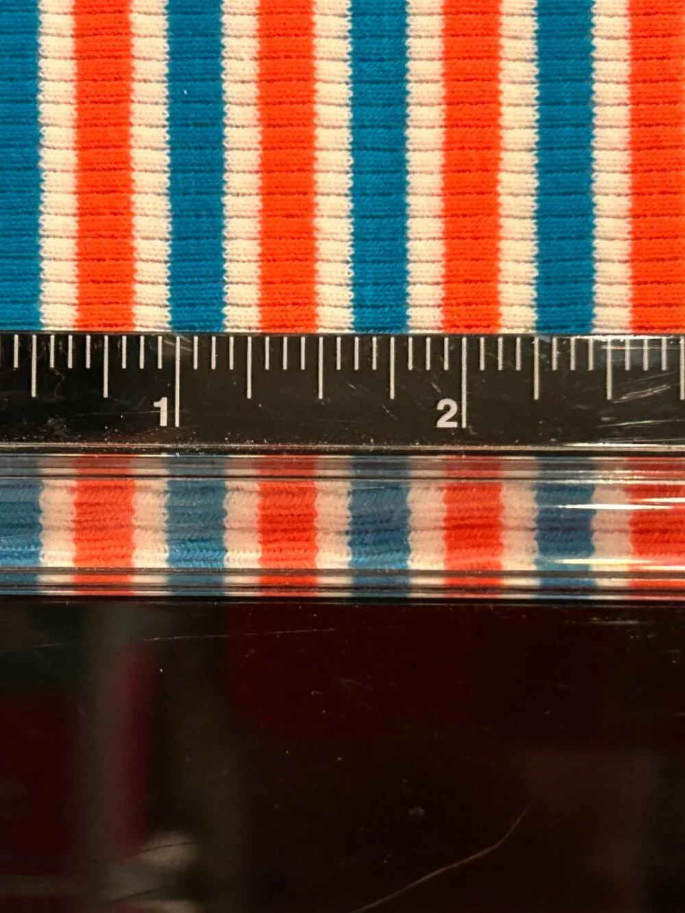 Vintage Fabric Yardage Doubleknit Blue Orange White